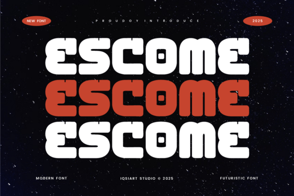 Escome Display Font for Web Design: Bold Rounded Letterforms in Action