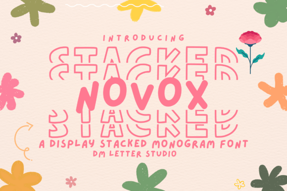 Novox Stacked Monogram for Bold Campaign Headlines