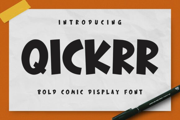 Qickrr Comic Display Font for Fun Small Business Branding