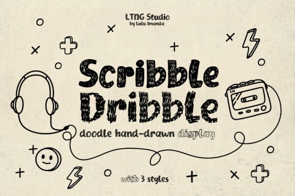 Scribble Dribble: A Hand-Drawn Display Font for Brand Charm